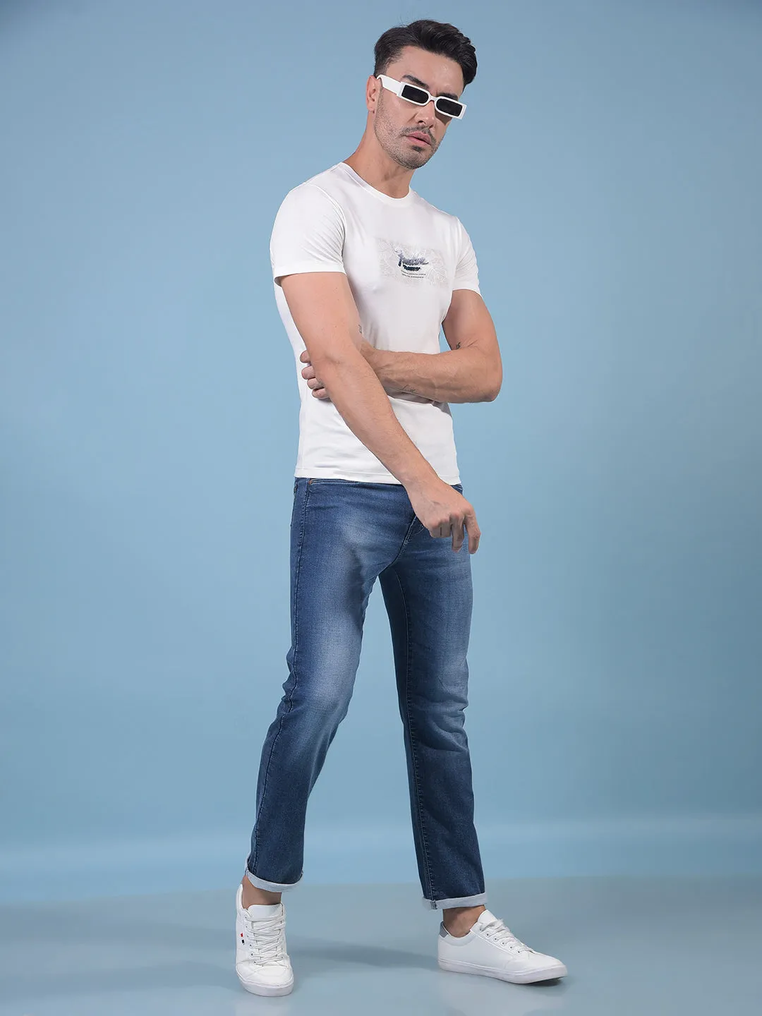 White Graphic Print T-Shirt