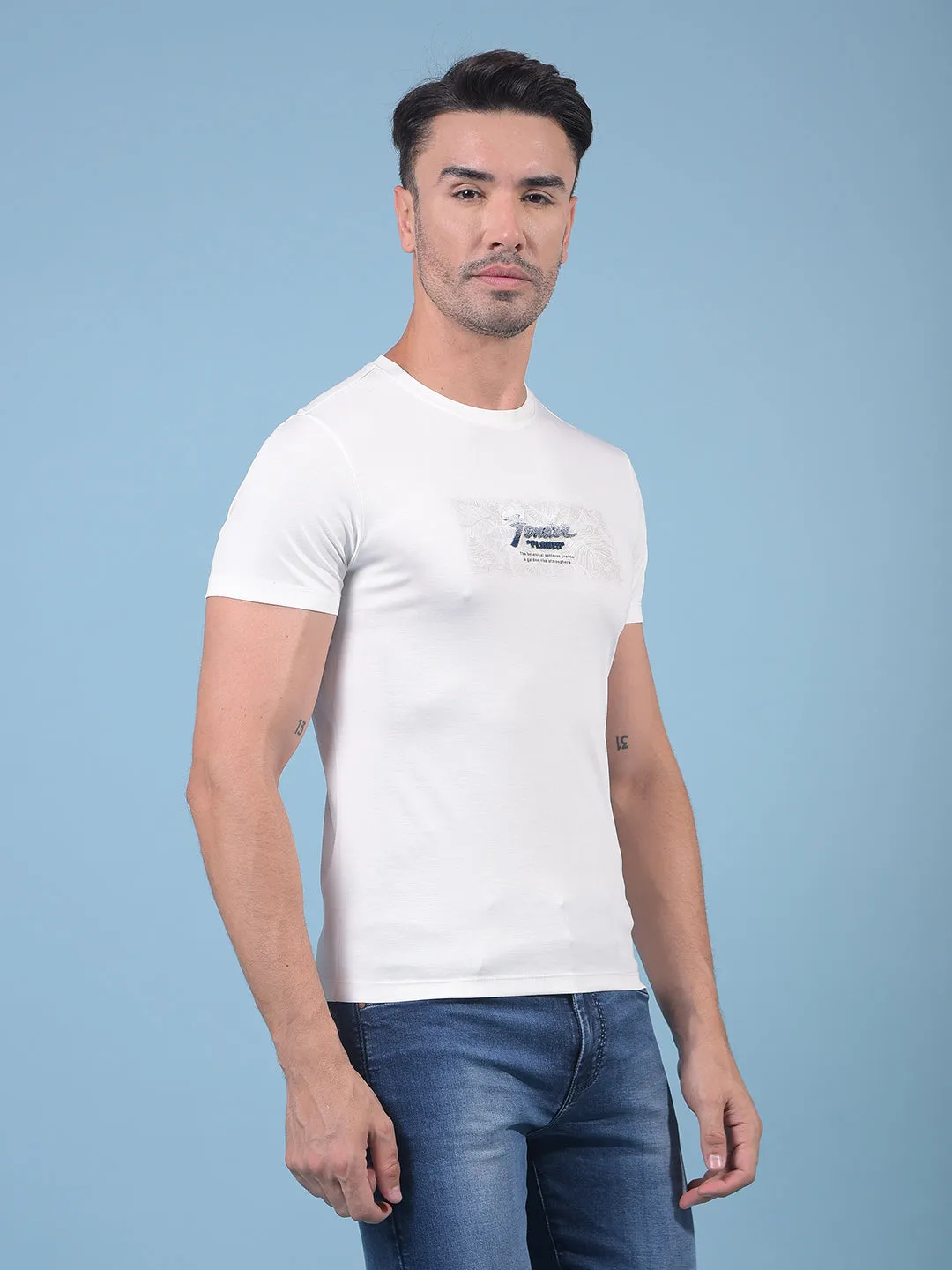 White Graphic Print T-Shirt
