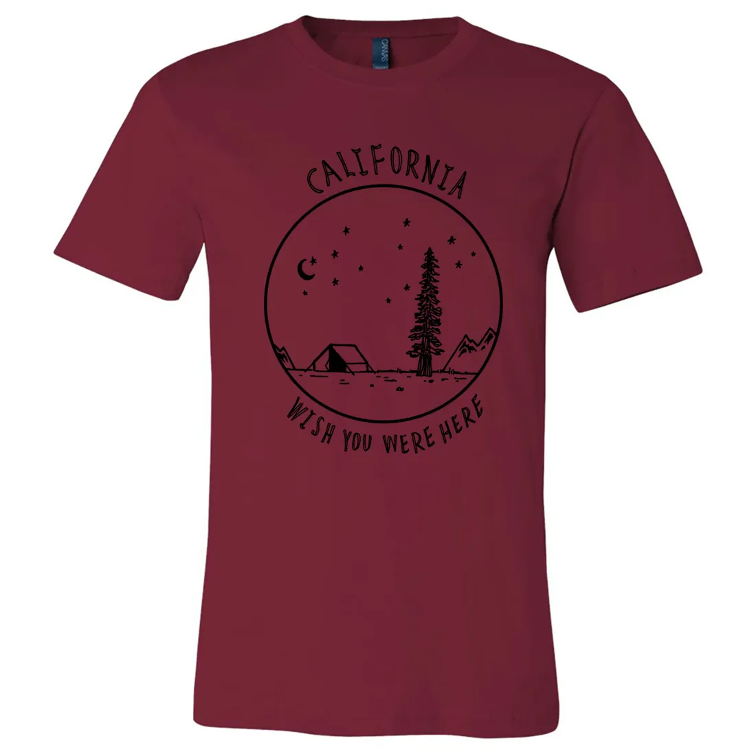 Wish You Were Here Black Print Asst Colors Mens Lightweight Fitted T-Shirt/tee