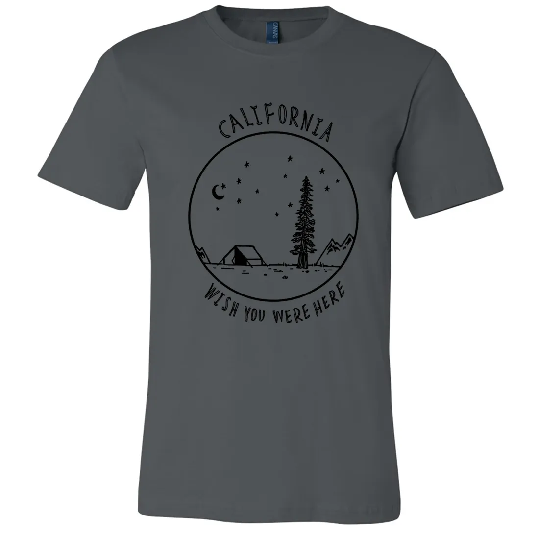 Wish You Were Here Black Print Asst Colors Mens Lightweight Fitted T-Shirt/tee