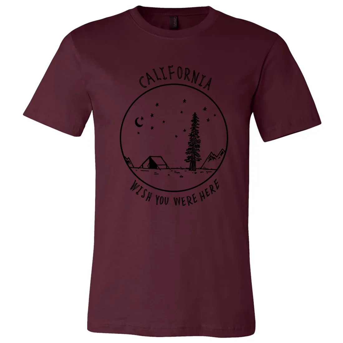 Wish You Were Here Black Print Asst Colors Mens Lightweight Fitted T-Shirt/tee
