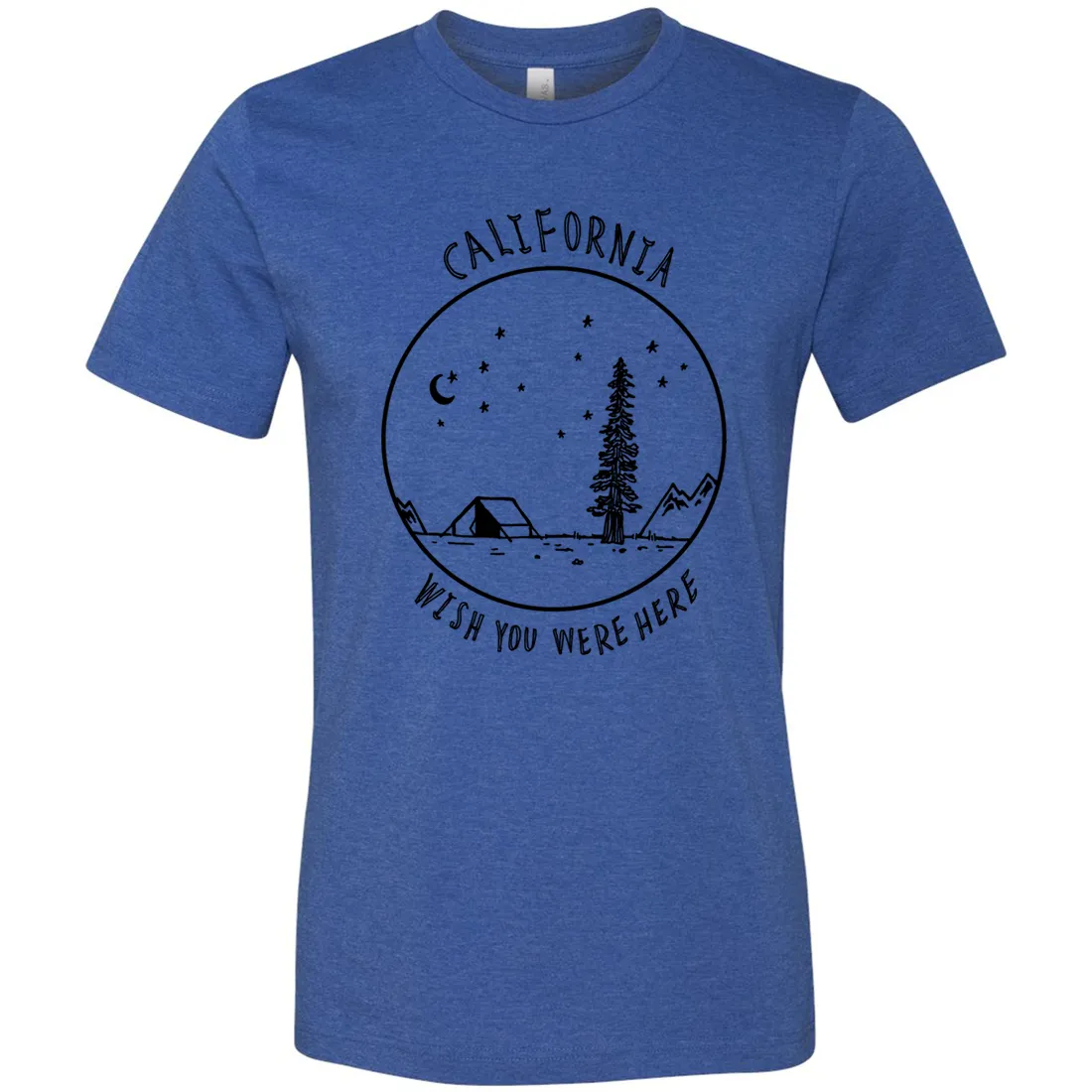 Wish You Were Here Black Print Asst Colors Mens Lightweight Fitted T-Shirt/tee