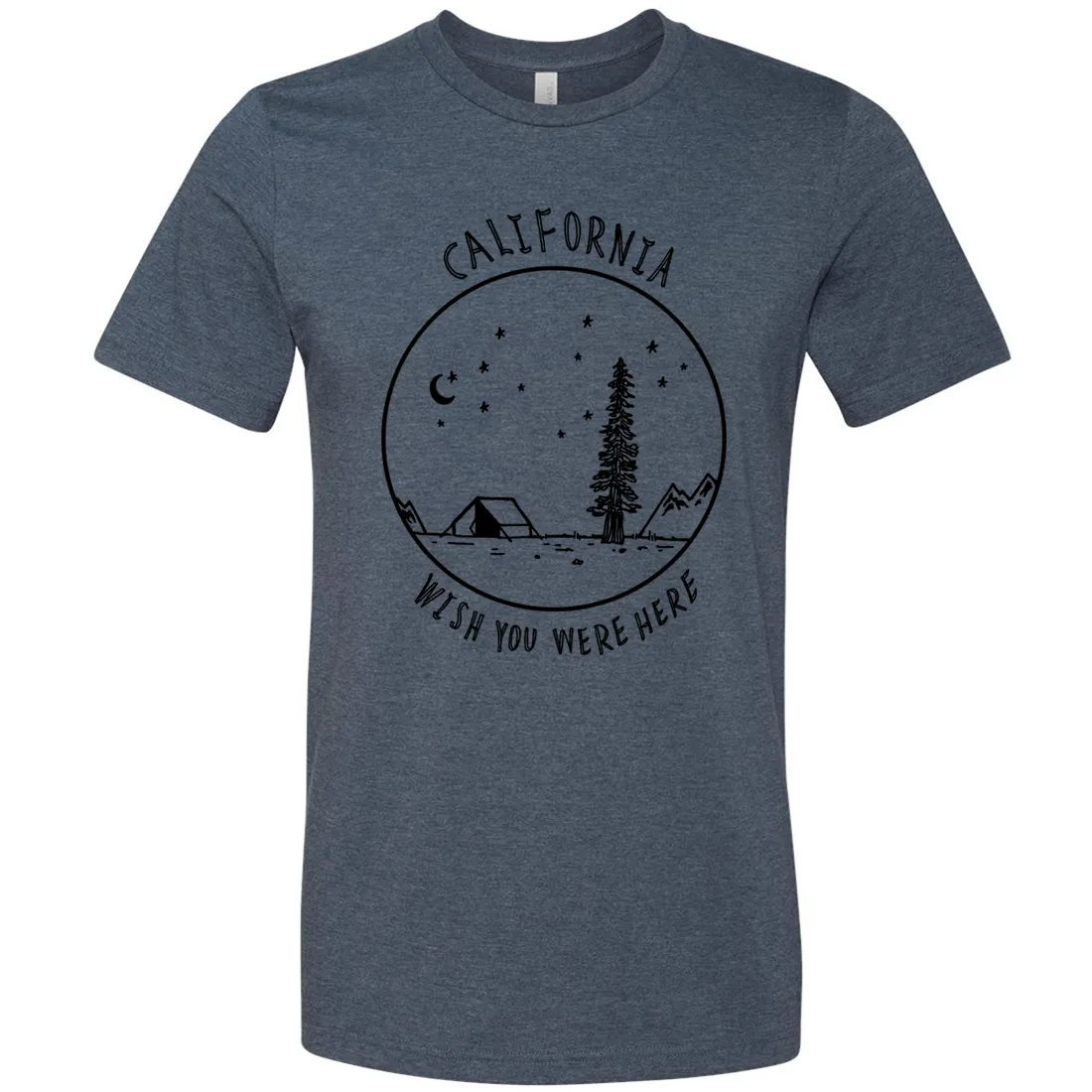 Wish You Were Here Black Print Asst Colors Mens Lightweight Fitted T-Shirt/tee