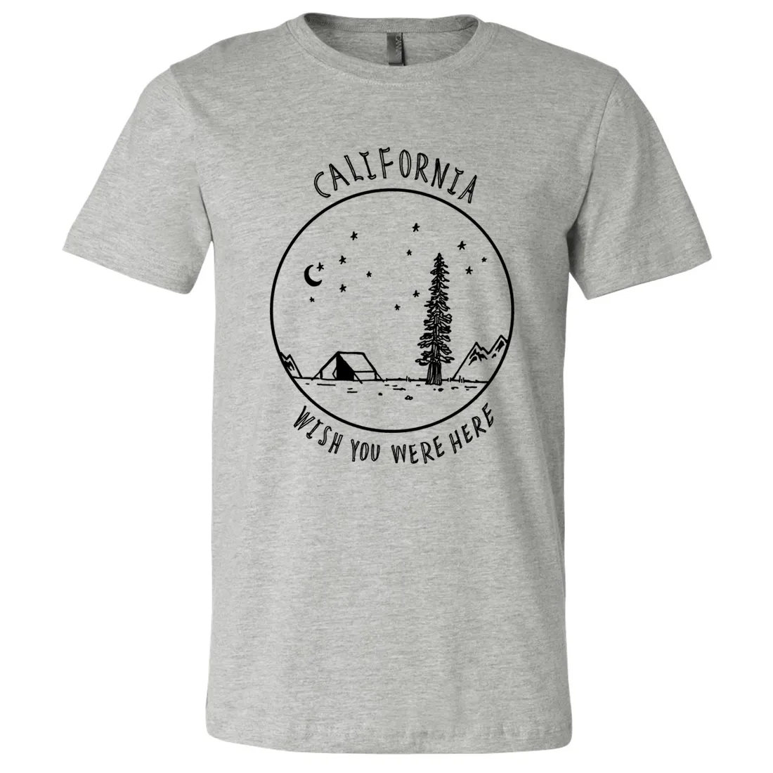 Wish You Were Here Black Print Asst Colors Mens Lightweight Fitted T-Shirt/tee
