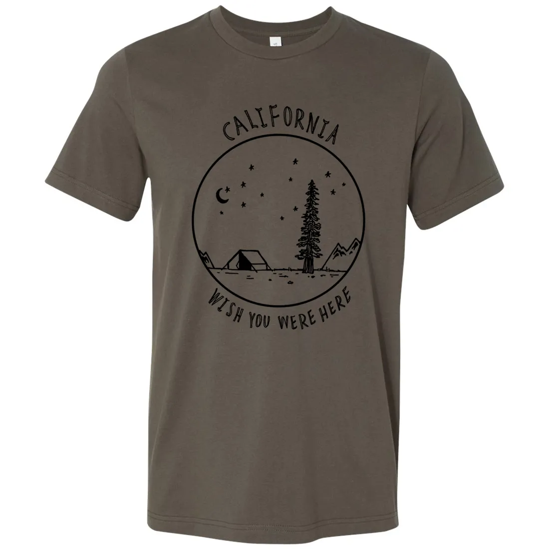 Wish You Were Here Black Print Asst Colors Mens Lightweight Fitted T-Shirt/tee