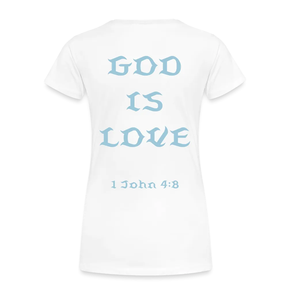 Women's God is Love (Baby Blue Letter) Tee