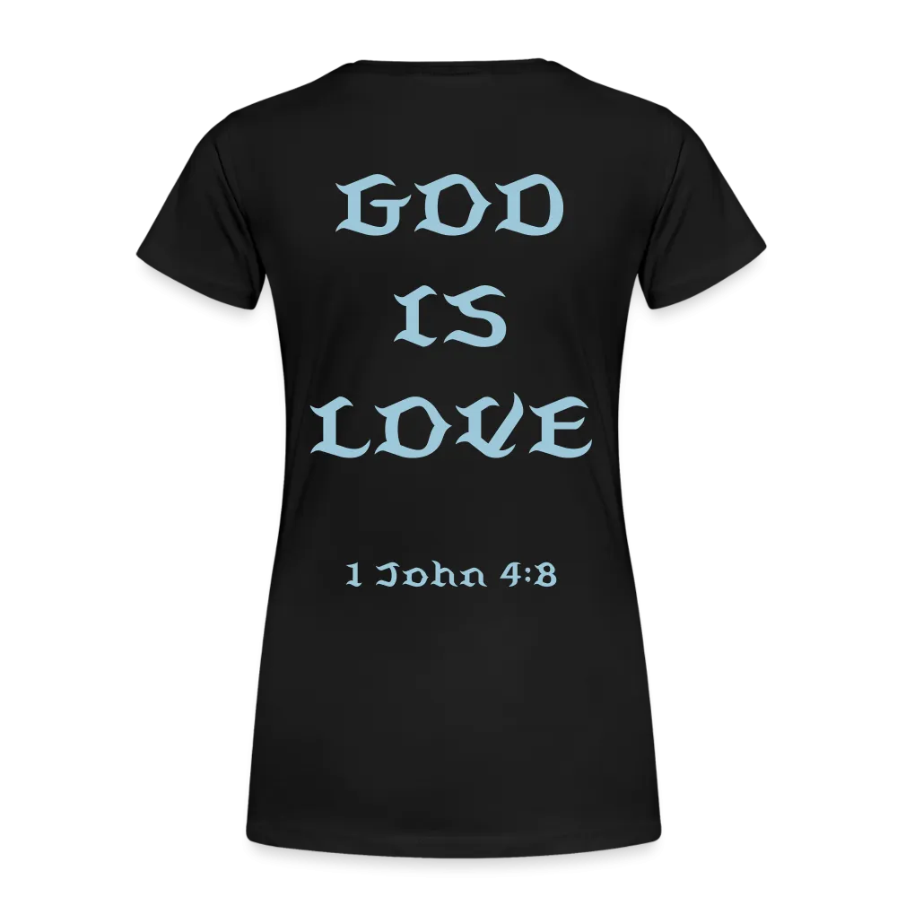 Women's God is Love (Baby Blue Letter) Tee