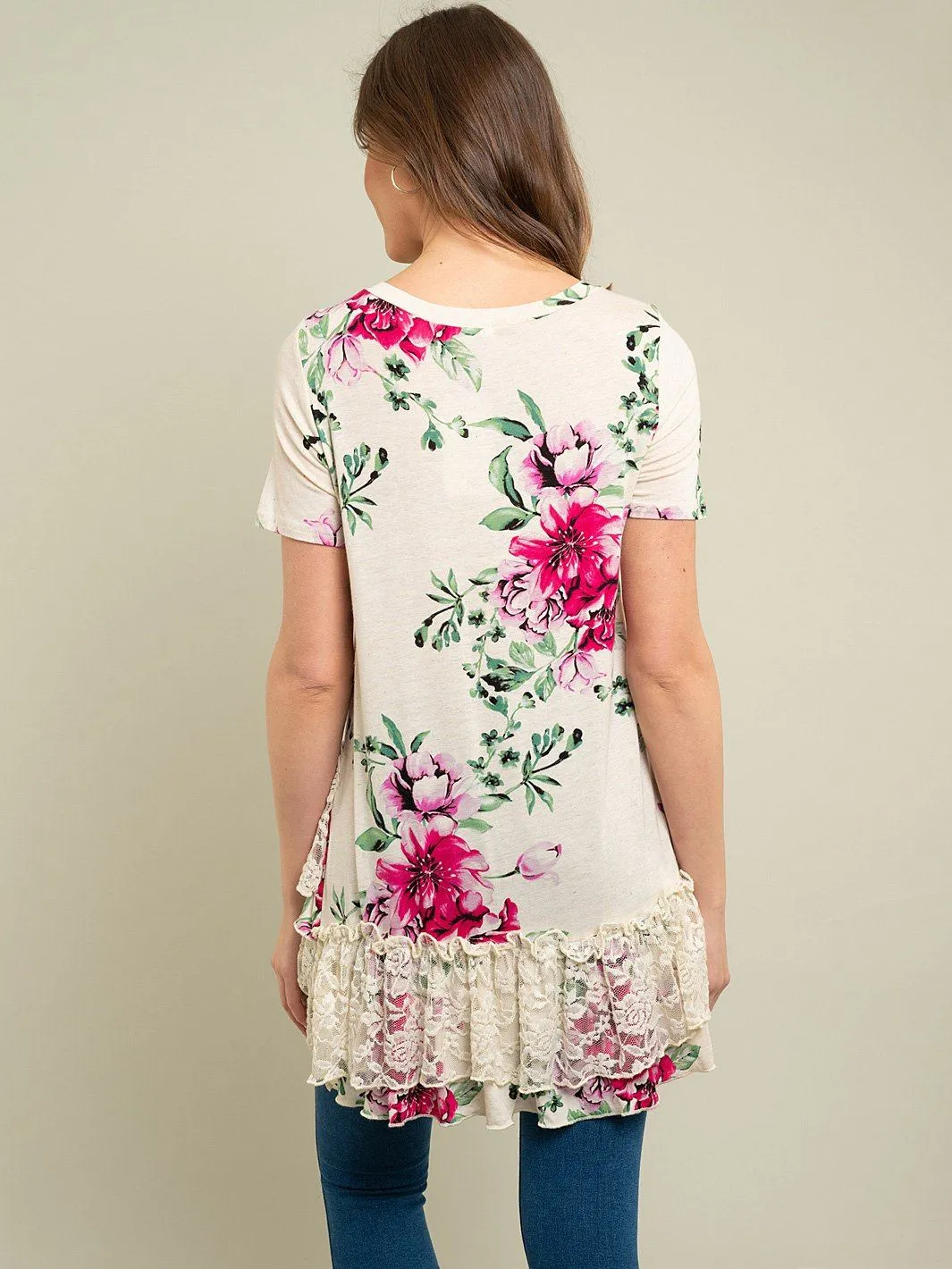 WOMEN'S TUNIC FLORAL TOP