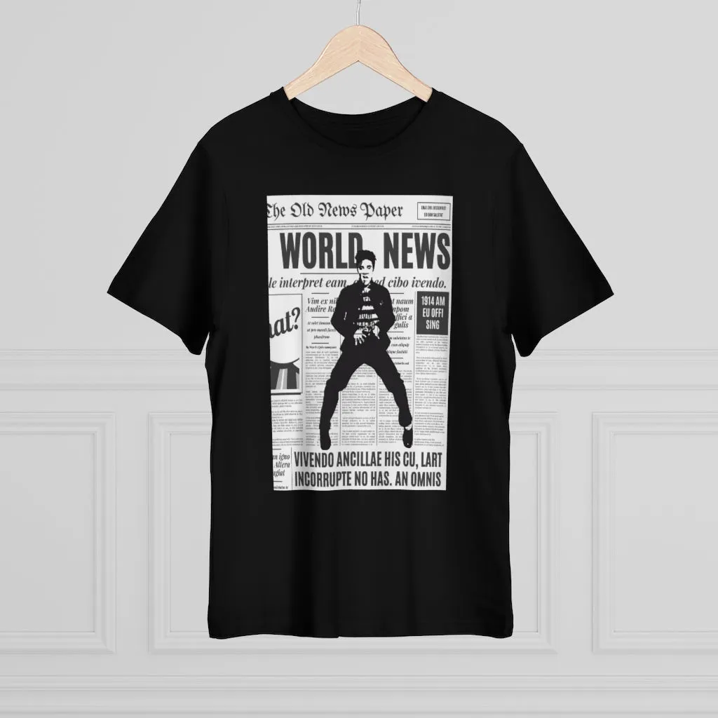 World News ELVIS Unisex Deluxe T-shirt (Black w/white)