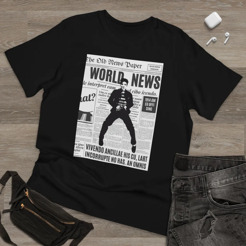 World News ELVIS Unisex Deluxe T-shirt (Black w/white)